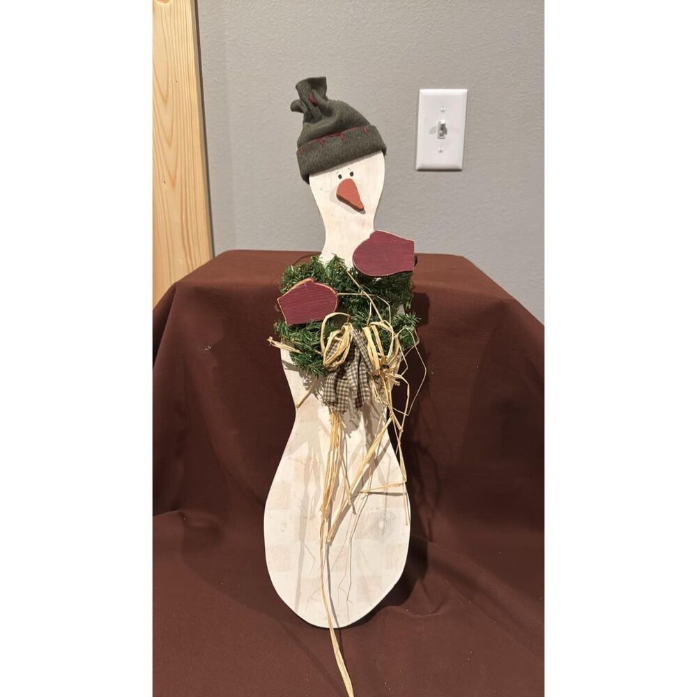 Primitive Country Rustic Winter Wooden Slat Snowmen